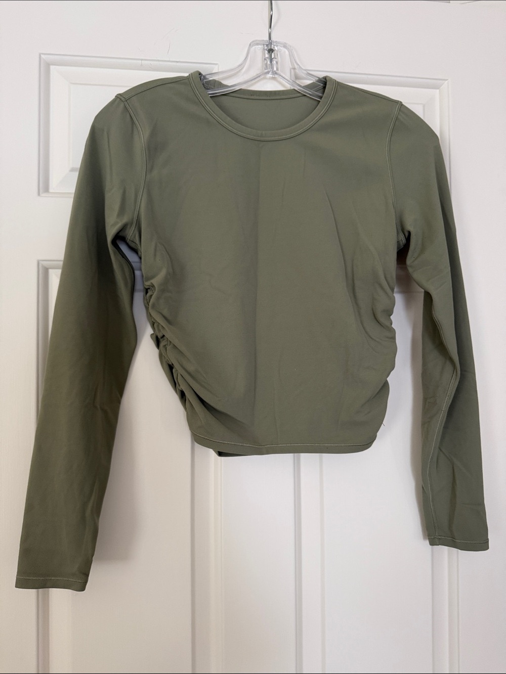 Lululemon Align Sage Green Long Sleeve Ruched Crop Top